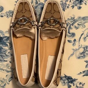 Coach Signature Brown and White Loafers